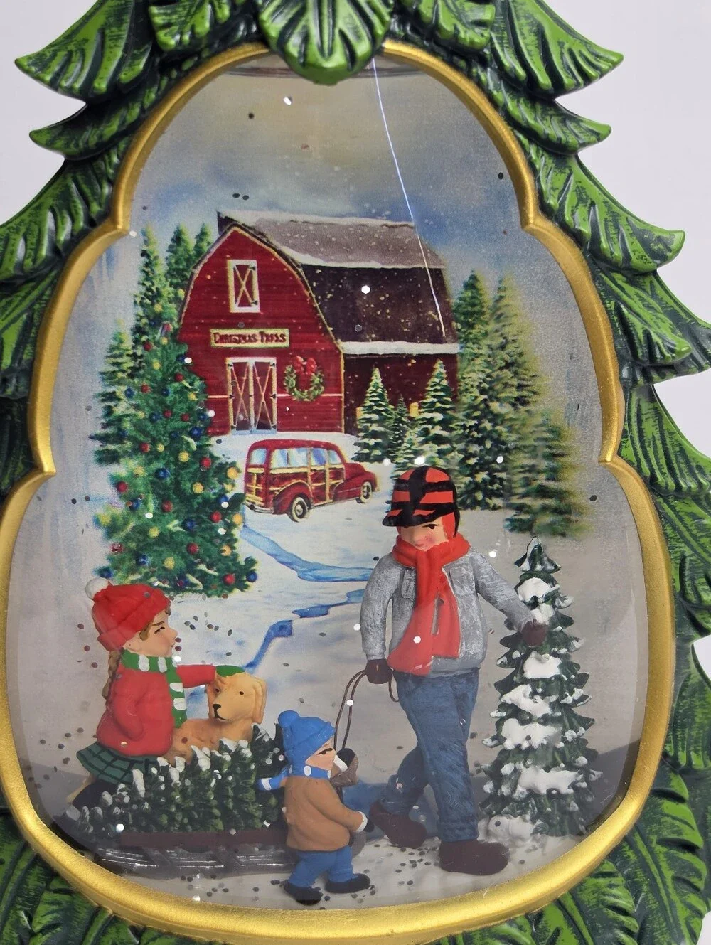 Christmas Tree Holiday Traditions Snow Globe - Lighted Moving Glitter Snow